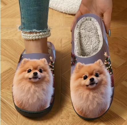 Šlepetės su  mielu  špico  snukučiu. Dydis 36/37/38