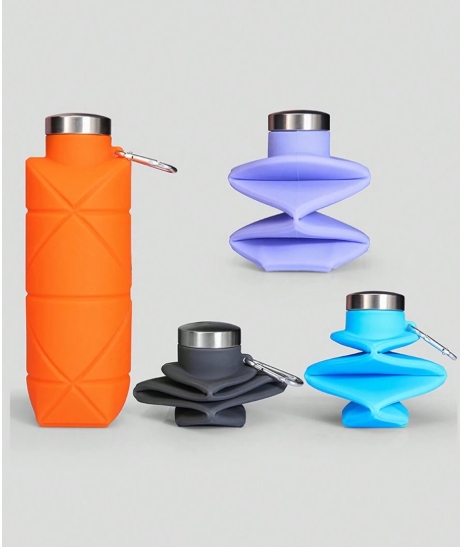 Kelioninė,silikoninė,sulankstoma ORANŽINĖ gertuvė 700 ml