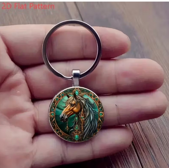 Sėkmės raktų pakabukas su arklio galva