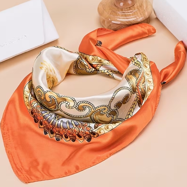 Retro stiliaus oranžinės spalvos skarelė 60 c 60